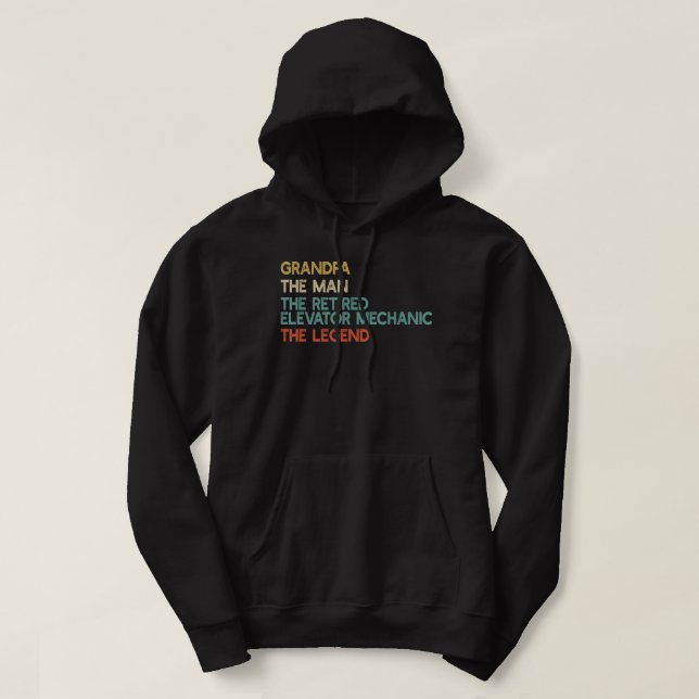 Männer Opa Der Mann der müde Aufzug Mechaniker Hoodie (Design vorne)