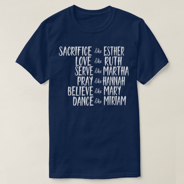 Männer opfern wie die Christliche Esther-Bibel-Lie T-Shirt (Design vorne)