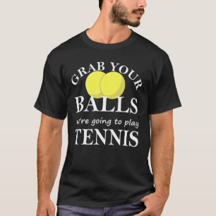 Männer packen sich die Bälle, die Tennis Pla spiel T-Shirt