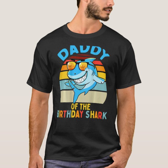 Männer Papa vom Hai Geburt Vater Zitate T-Shirt (Vorderseite)