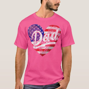 Männer Patriotische amerikanische Flagge Herz-Tenn T-Shirt