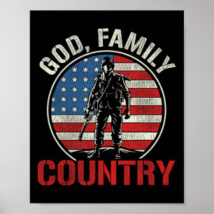 Männer Patriotischer Soldat Uns-Flagge Armee Verei Poster
