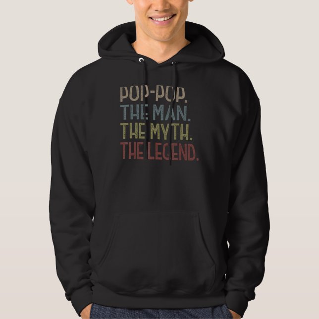 Männer Pop Pop von Enkelkinder Pop Pop Mythos Hoodie (Vorderseite)