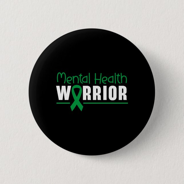 Männer-Präventionsbewusstsein Mental Health Warrio Button (Vorderseite)