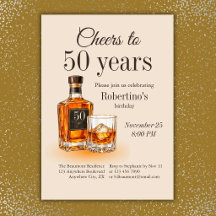 Männer 'Prost auf 50 Jahre' Whiskey-Themen-Geburts