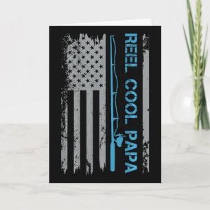 Männer Reel Cool Papa Angeln Us Flagge Patriotisch Karte