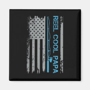 Männer Reel Cool Papa Angeln Us Flagge Patriotisch Magnet