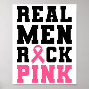Männer Rock Pink Brustkrebs Bewusstsein Poster