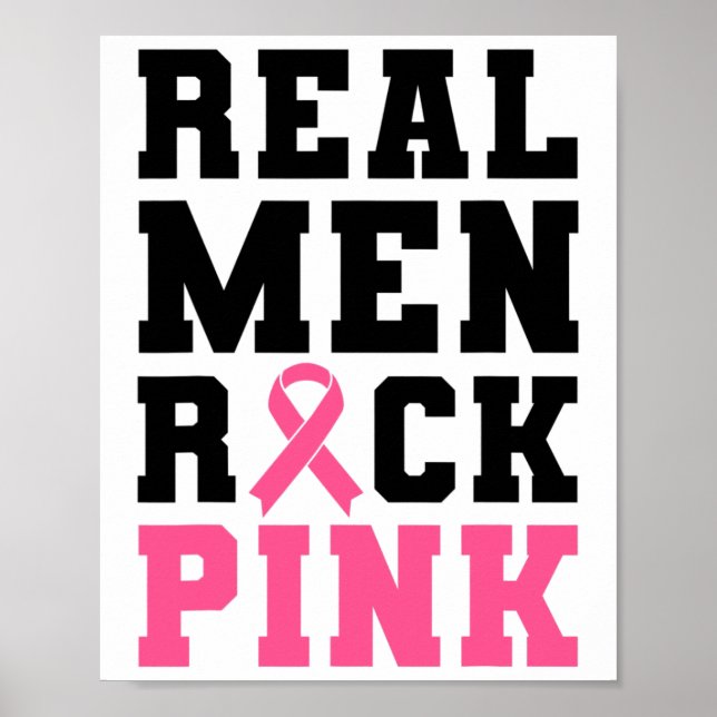 Männer Rock Pink Brustkrebs Bewusstsein Poster (Vorne)