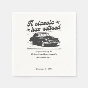 Männer Schwarze Klassiker-Auto-Fahrt-Rentnerparty Serviette