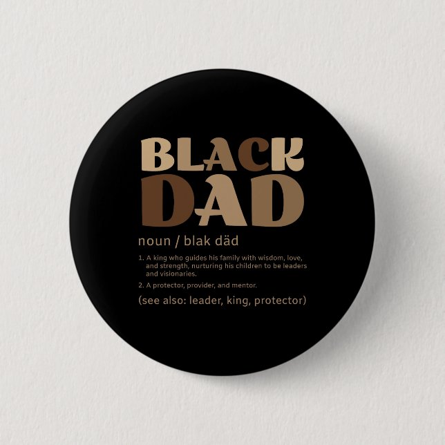 Männer Schwarzer Vater Melanin Definition Afroamer Button (Vorderseite)