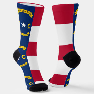 Männer Socken mit Flagge von North Carolina