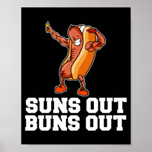 Männer-Sonne draußen Po draußen lustige Hotdog-Car Poster