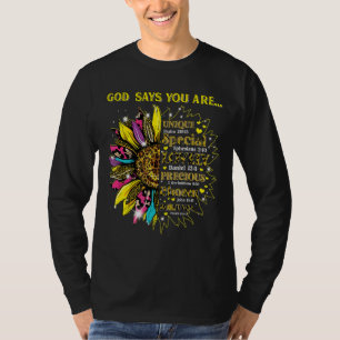 Männer Sonnenblumen Gott sagt, Sie sind einzigarti T-Shirt
