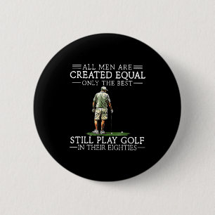 Männer spielen Golf Achtziger lustiger Golfer Golf Button