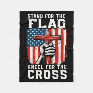 Männer stehen für Flagge knien das Kreuz Christlic Fleecedecke