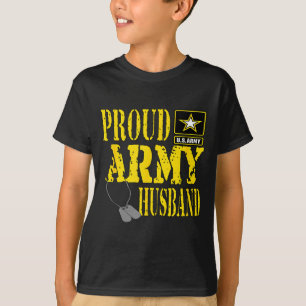 Männer Stolz Armee Ehemann Militär Design T-Shirt