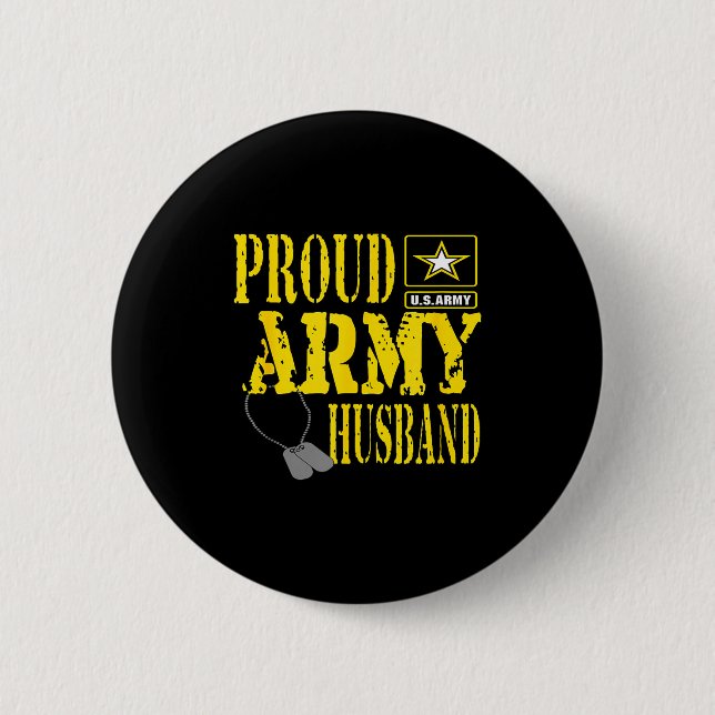 Männer Stolz Armee Ehemann Militär Kunstwerk Button (Vorderseite)