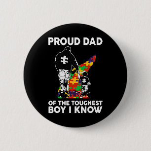Männer stolz Vater des härtesten Jungen, den ich A Button