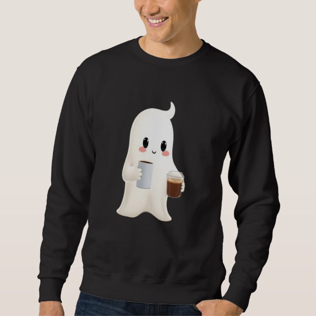 Männer Süß Kaffee Geist Grafik Sweatshirt (Vorderseite)