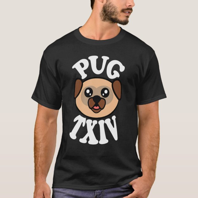 Männer Süßer Mops Papa T-Shirt (Vorderseite)