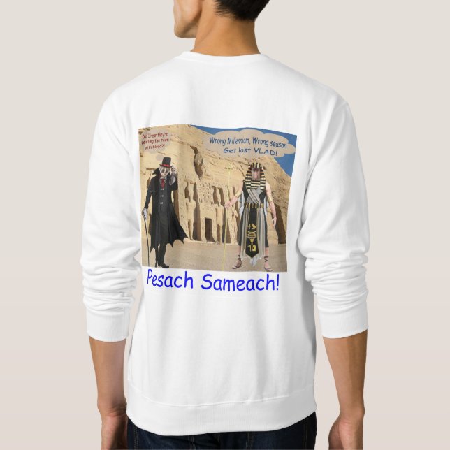 Männer Sweatshirt. Happy Passover. loris/Affe Sweatshirt (Rückseite)