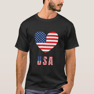 Männer-T - Shirt mit USA Flag Herzdesign