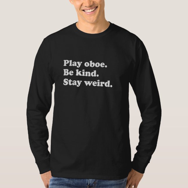 Männer Teens Boys oder Mädchen Funny Oboe oder Obo T-Shirt (Vorderseite)