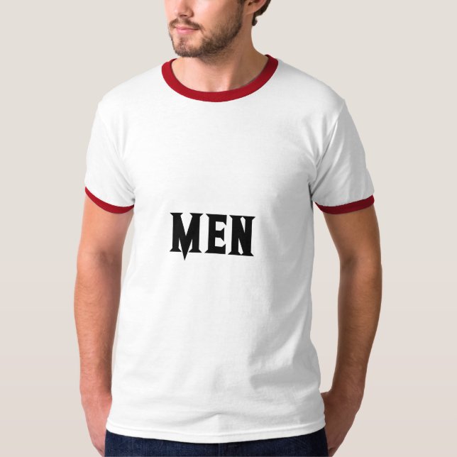 Männer Text oder Name mit schwarzem Text - Männer T-Shirt (Vorderseite)