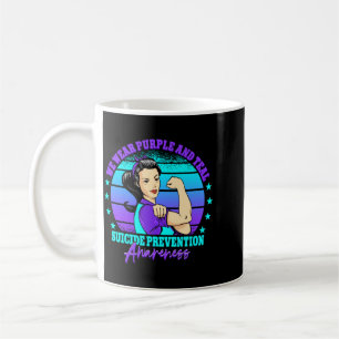 Männer tragen Lila und Türkis zur Suizidprävention Kaffeetasse