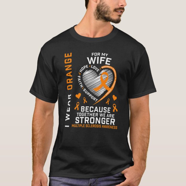 Männer tragen Orange für meine Ehefrau Multiple Sk T-Shirt (Vorderseite)