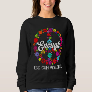 Männer tragen Orange Peace Sign Enough Gun Violenc Sweatshirt