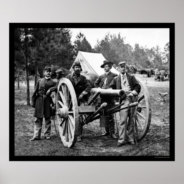 Männer und Cannon auf der Messe Oaks, VA-Campment  Poster (Vorne)