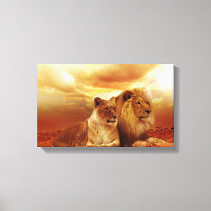 MÄNNER UND FRAUEN LIONEN FOTOGRAFIE WRAPPED CANVAS LEINWANDDRUCK