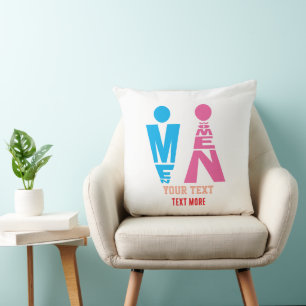Männer- und Frauentypografie-Icon-Design Kissen
