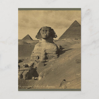 Männer und Kamele auf der Pfote der Sphinx, Pyrami Postkarte