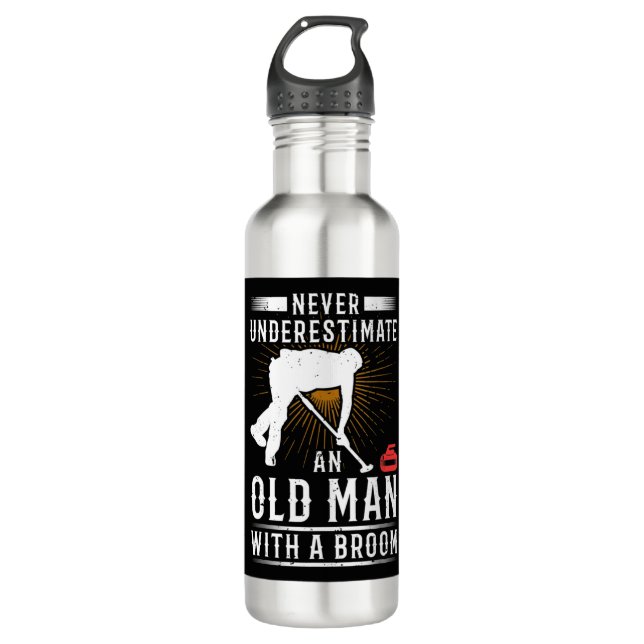 Männer unterschätzen nie einen alten Mann mit eine Edelstahlflasche (Vorderseite)