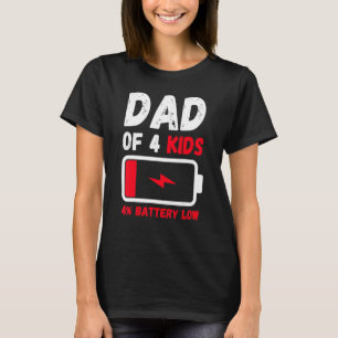 Männer Vater von 4 Kindern Vatertag T-Shirt