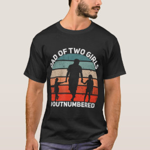 Männer Vater von zwei Mädchen Ausgezählte Retro T-Shirt
