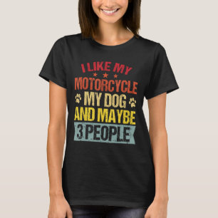 Männer Vintag mag ich meinen Motorradhund und viel T-Shirt