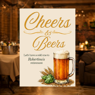 Männer Vintage Cheers & Beers Ruhestandsfeier Einladung