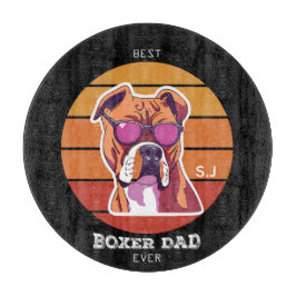 Männer Vintager Retro Boxer Dog Lover Vater Schneidebrett