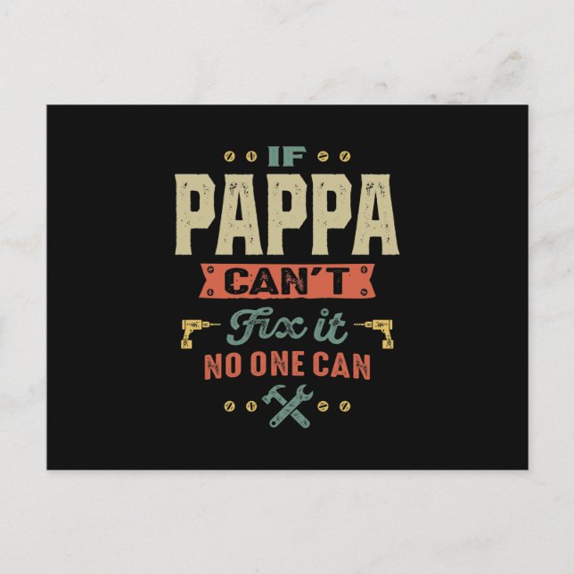 Männer, wenn Pappa es nicht reparieren kann Postkarte (Vorderseite)