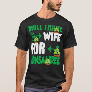Männer werden Ehefrau gegen Bonsai-Baumfett tausch T-Shirt