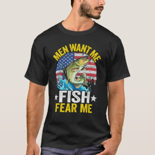 Männer Wollte mir Fische Angst mich Fischer Fahne  T-Shirt
