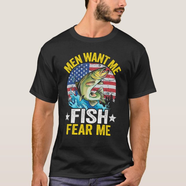 Männer Wollte mir Fische Angst mich Fischer Fahne  T-Shirt (Vorderseite)