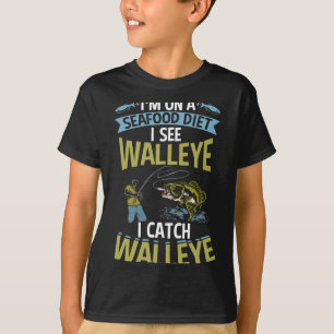 Männer Zander Angler fischen Jagd Glasaugenbarsch T-Shirt