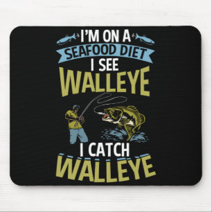 Männer Zander Angler fischen Zander Angler Mousepad