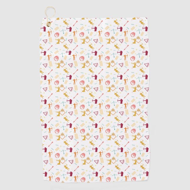 Männerarchie - Boys Bow and Arrow Pattern Golfhandtuch (Vorderseite)