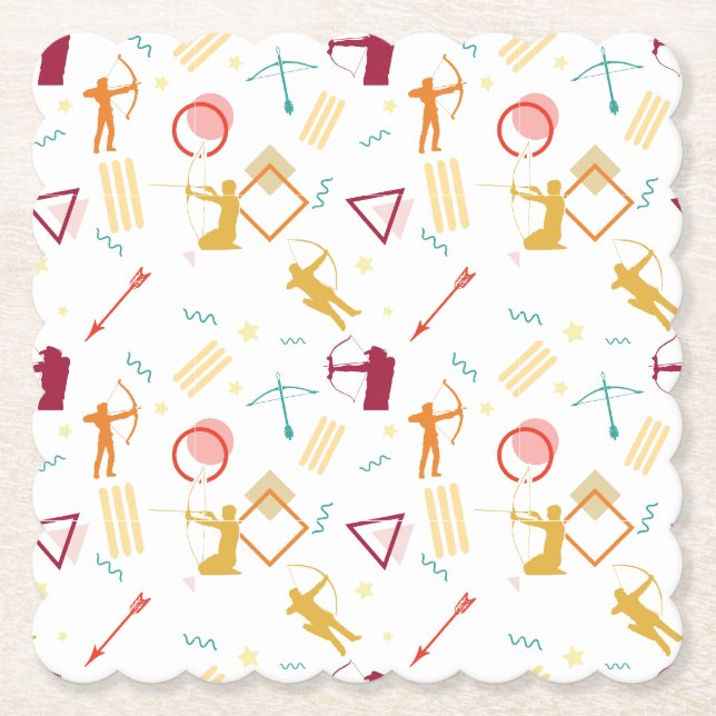 Männerarchie - Boys Bow and Arrow Pattern Untersetzer (Vorderseite)